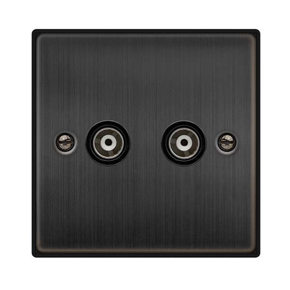 Click Matt Bronze Twin Isolated Coaxial Socket