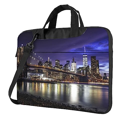 Sac à main fin pour ordinateur avec bandoulière imprimé New York