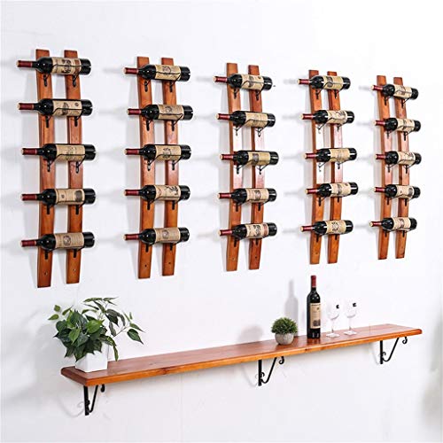 Range-bouteilles bois mural de prestige avec support verres fins - 4