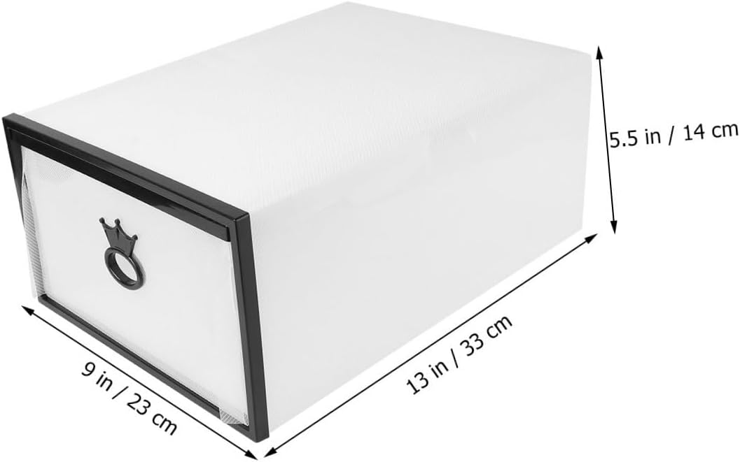 Zerodeko Portable Stackable Shoes Storage Case Transparent Visual Window Plastic Organizer for Shoes Socks and Accessories Drawer Style Easy Assembly Frame Box