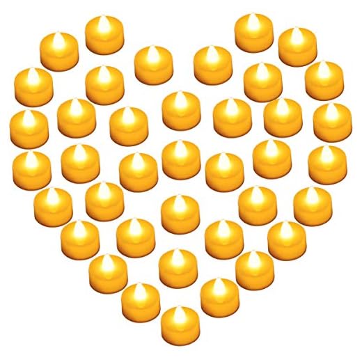 Diyife Vela LED, [39 PC] Luces de Té sin Llama Velas Led de Té Velas Eléctricas con Baterías [Amarillas Cálidas] Día de San Valentín, Halloween, Navidad, Decoración de Cumpleaños