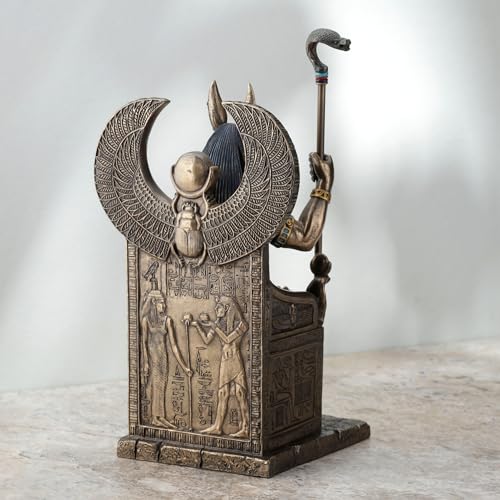 Estatua de Anubis sentado en trono 10.62 in miniatura 6