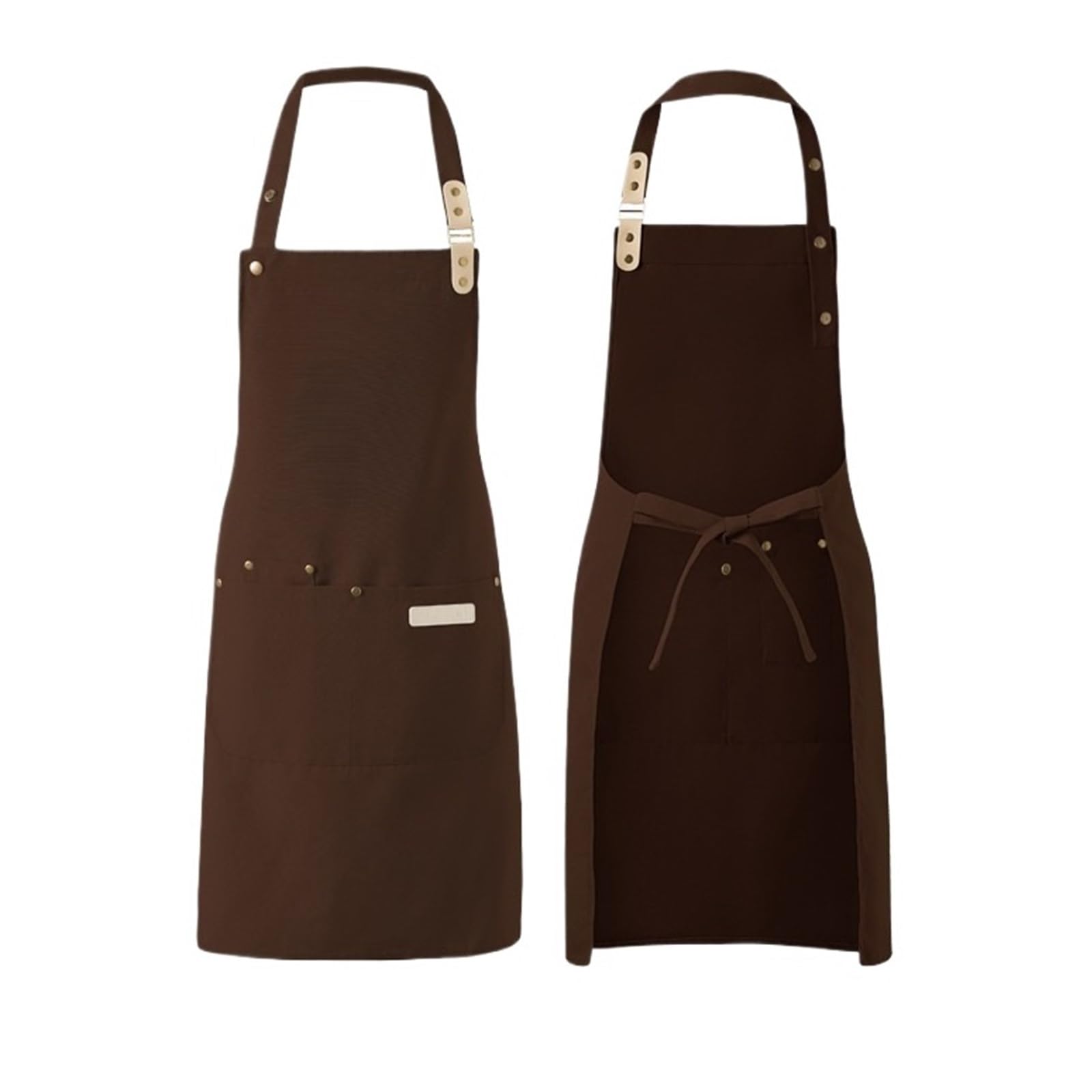Genérico Grembiule unisex tinta unita con tasche da cucina resistente | For cucinare Cottura al forno Caffetteria Ristorante Uniforme da lavoro