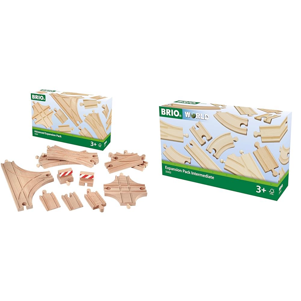 BRIO Holzschienen-Set - 11 Weichen aus Buchenholz für die Holzeisenbahn - Empfohlen für Kinder ab 3 Jahren - HO Skala - 16.5 mm Spurweite - TOY_VEHICLE_TRACK_SET