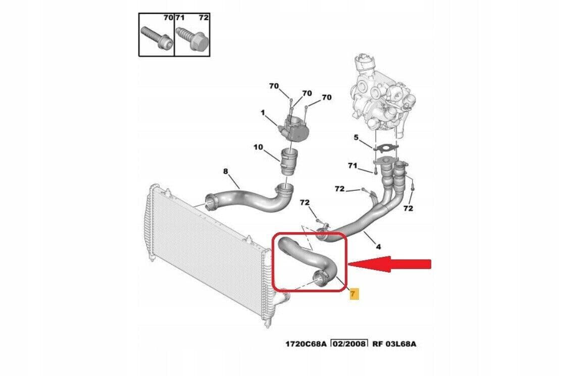 LLS-GERMANY Tubo dell'aria di carica turbo compatibile con Citroen C8 (EA, EB), 2.2 HDi, 128 CV, 163 CV, 170 CV, 0382LF, 0382.LF