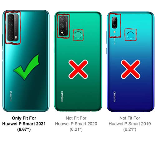 Verco Case compatible with Huawei P Smart 2021, Flip Wallet Cover with Magnetic Closure for P Smart 2021 Phone Case - black - Image 3