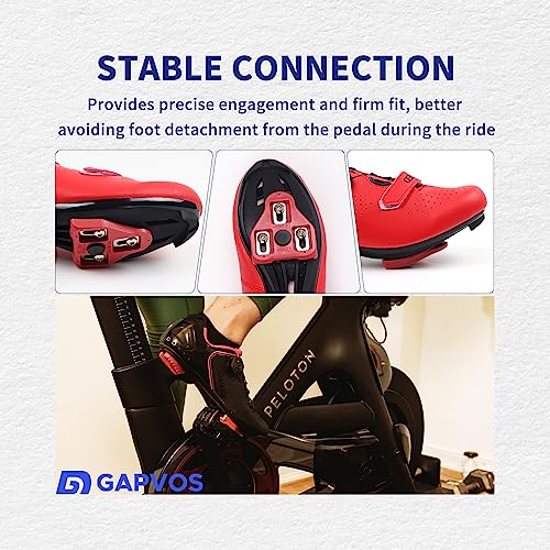 Gapvos Delta Cleats, Bi-Material Bike Cleats, Indoor & Road Cycling Cleats Set, 9 Degree Float Road Bike Cleats Fully Compatible With Look Delta Pedal, Delta Clips Work For Most Bike, Red-Delta #TOP5
