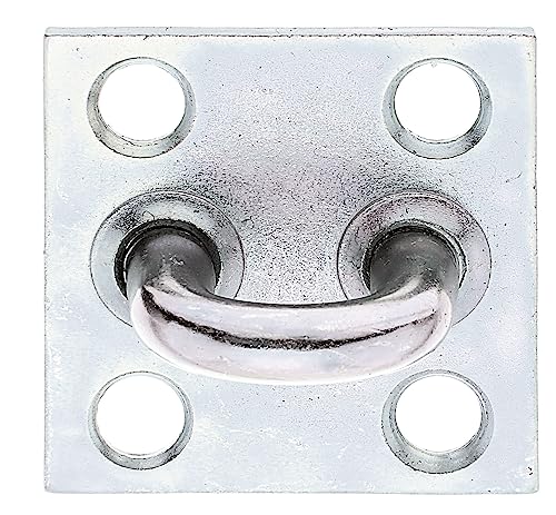 Alberts 348519 Öse auf Platte | galvanisch verzinkt, dickschichtpassiviert | 50 x 50 mm