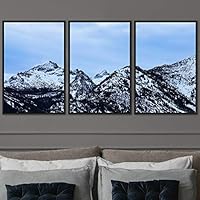 3 Piece Framed Canvas Wall Art Snow Mountain Canvas Prints Home Artwork Decoration for Living Room,Bedroom - 16