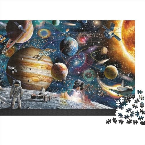 Exploración de los Planetas del Sistema Solar Puzzle de 1000 Piezas Papel para Adultos Escena Ciencia Espacial Juego de Puzzle 1000 Piezas Relax Familia Regalo 38x26cm/1000pcs