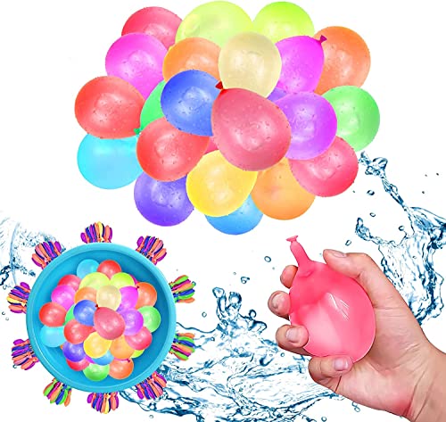 Wasserbomben 333 Stück, Wasserbomben Schnellfüller selbstschließend, 9 Sträuße mit je 37 Wasserballons, Wasserbomben Luftballons ohne Knoten Magic Wasserballons für Geburtstagsfeier Strand Party (333) Cover