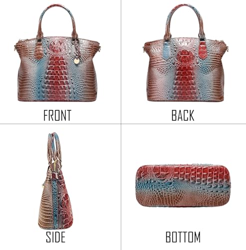 Image of Makcr Joacbv Women Purse Satchel Bag Long Crossbody Classy Tote Bag Top Handle Vegan Leather Ladies Handbags Embossed Pattern