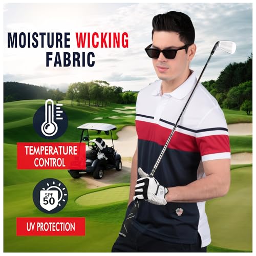 Albert Morris Mens Striped Short Sleeve Polo Shirts 4 Pack4