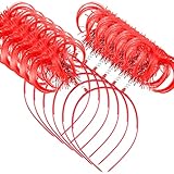 WILLBOND 6 Pieces Tinsel Wrapped Ponytails Headbands Costume Party Headwear Accessory Halloween Head Bopper for Party Accessory(Red), approx. 3.9 x 5.1 inches