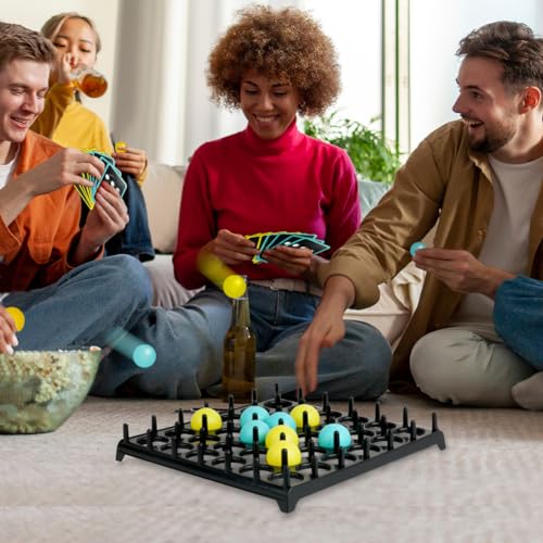 OSDUE Bounce Off Party Game, Bouncing Ball Tischspiel, Bounce Off Game Desktop, Hüpfbal Brettspiele mit 16 Bällen, 9 Herausforderungskarten, Desktop Bouncing Toy für Kinder, Familie und Party