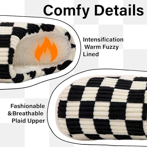 Jaeynow Fuzzy Slippers for Women Indoor,Unisex House Shoes Memory Foam Slippers for Men Winter Warm Plush Bedroom Shoes with Faux Fur Lining Comfy Trendy Gift Slippers3