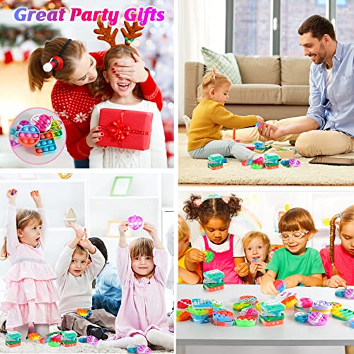 30 Pcs Pop Fidget Toys Its Party Favors For Kids 4-8,8-12, 3 Shape Pop Keychain It Kids Bulk Fidgets Toys Small Prizes For Kids Classroom Birthday Toys Party Fidget Pack Popper Toy Gift For Girls Boys #TOP6