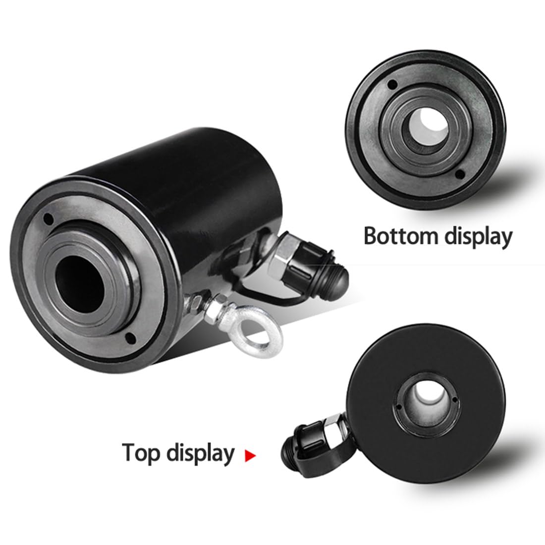 2"/4" Hub Hohlkolben Einfachwirkende Hydraulische Hubzylinder, Automatisch Einfahrender Hebebock Hydraulische Hebebock-Sets Mit Handpumpe, 20/30/60 Tonnen(Size:4In,Color:30T)