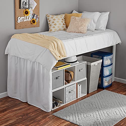 Hr Decor Bed Skirt-Extra Long Extended Dorm Room Bed Skirt |100% Egyptian Cotton, 400-Thread Count| 26-Inch Drop| Extra Long Dorm Room Bed Skirt - [White Solid, Twin-Xl/26 Drop] #TOP1