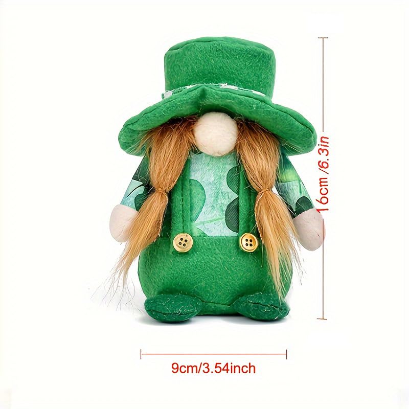 St. Patrick's Day Mr and Mrs Gnomes Plush- Green Standable Handmade Swedish Tomte(2-Pack,M)