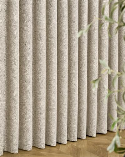 Image of Graywind Motorized Curtains with Track, Room Darkening Smart Curtains, Rechargeable Curtains Compatible with Alexa & Remote Control for Large Windows, Custom Drapes Up to 220 inch, Manner (Brown)