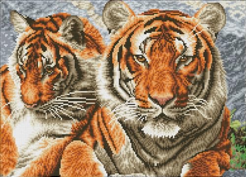 DIAMOND DOTZ DQ10 Intermediate Kit, Colourful, 51.5 x 37cm, Tigers