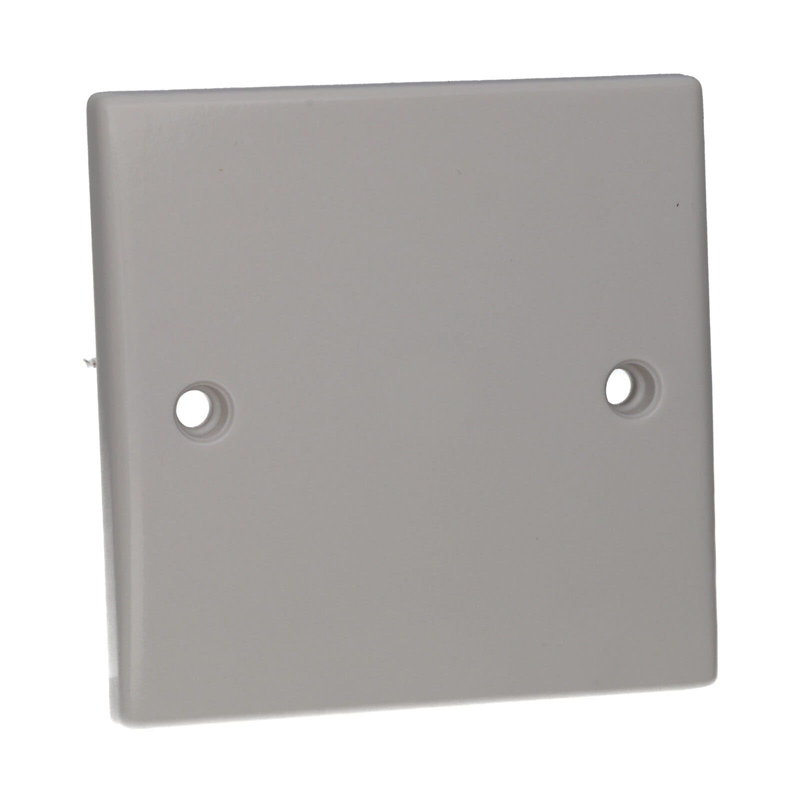 kenable 1 Gang Blanking Plate White Curved Edge Rounded Faceplate Cover for Standard UK Wall Back Box Single Gang
