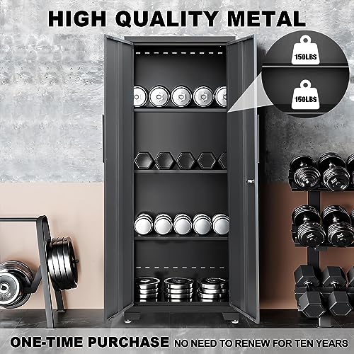 Image of TCE Storage System, 9-Pcs Workshop Set, Included Steel Drawers Rolling Chest, Heavy Duty 9Pcs Metal Cabinets, Perfect for Organizing Garage and Tools, Black /Grey