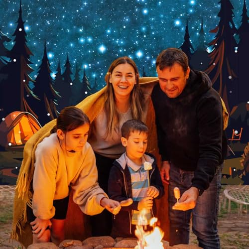 Fondo fotográfico camping 7x5ft azul miniatura 4