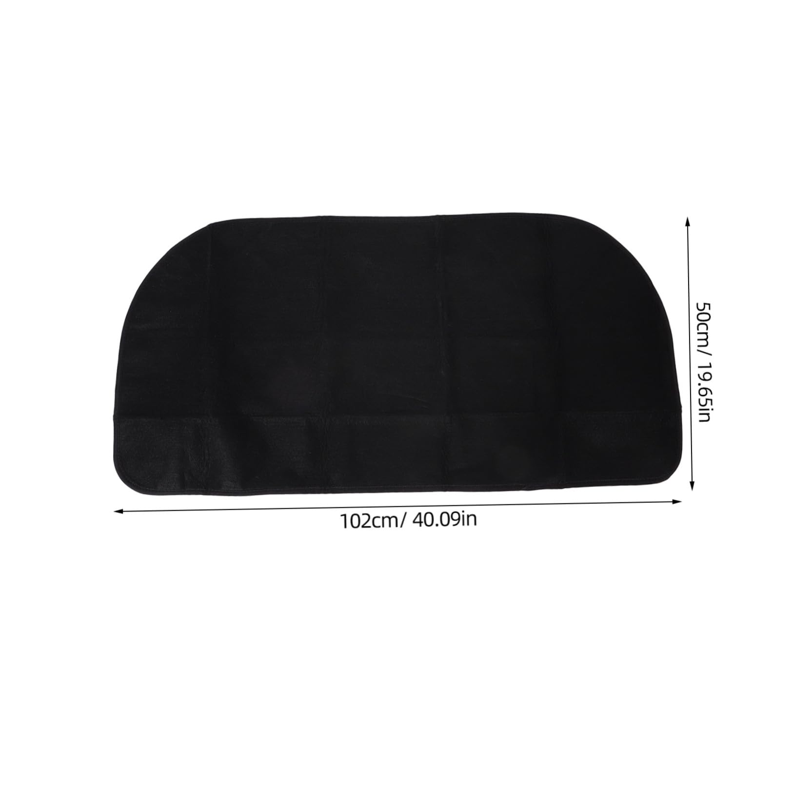 Halbrunde Feuerfeste Kaminmatte, Schwarz, Polyester PVC, 60cm