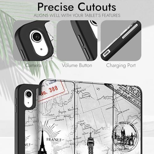 Image of Robustrion Case for iPad 11th Gen (A16) / 10th Generation Cover Case (2025 /2022), Smart Flexible Trifold Flip Stand Cover [Pencil Holder] for iPad 10th Gen / 11th Generation [Auto Sleep Wake] - Eiffel