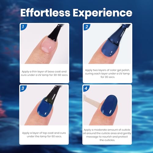 Image of Beetles Dark Blue Gel Nail Polish 15ml HEMA-Free Navy Blue Soak Off UV | Mystic Ocean is a 15ml deep blue gel color for holiday nail art and salon-style DIY manicures; cure with UV /LED light.
