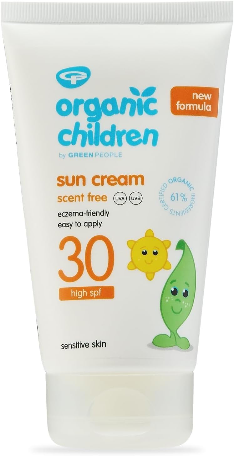 Green People Organic Children Sun Cream SPF30 - Scent Free, Natural Sunscreen - Organic, Vegan, Reef Safe & Cruelty Free, 150ml
