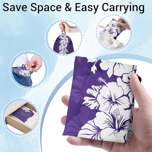 Image of Tropical Floral Gymnastics Grip Bag Purple Adjustable Athlete String Bag for Women Outdoor Grips
