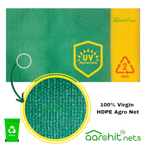 Image of NETS Green Net for Fencing Garden (5Ft X Ft) 75% UV Sunlight Protection 100GSM for Fencing, Boundary, Balcony, Multipurpose Agro Green Shed Net Roll (5Ft X 25Ft)