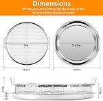 Air Fryer Basket for Oven,2 Pieces Set Round Silver 12.9'' Non-Stick Stainless Steel Mesh Air Fryer Baking Tray Accessories Rack Roasting Grill Basket for Convection Oven Air Fryer, Dishwasher Safe