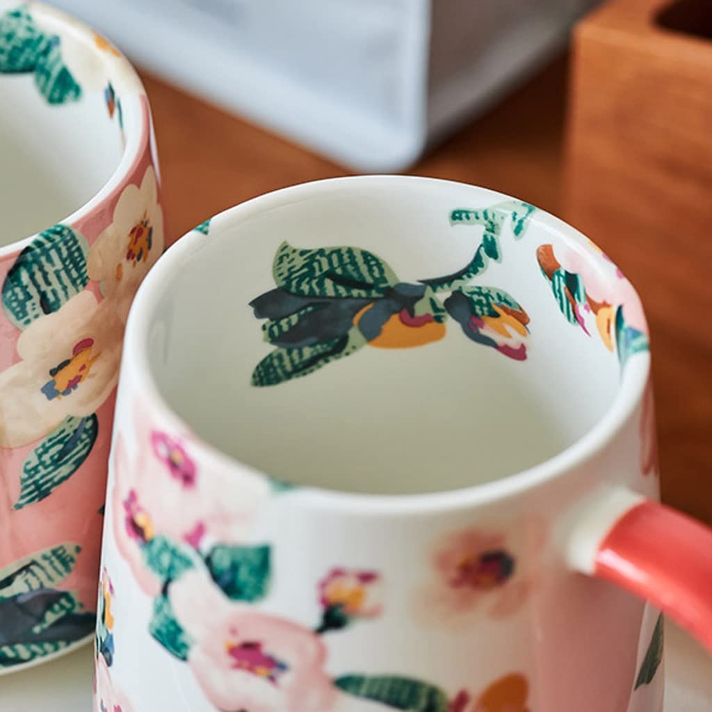 Kubki seCeramic Coffee Mugs, Ceramiczny kubek Ceramic Flower Kubek Kreatywny Nowatorski Kubek do mleka Retro Kubek do kawy Amerykański Duży Kaliber Malowany Ręcznie Kubek Porcelanowy Kubek (Kolor: