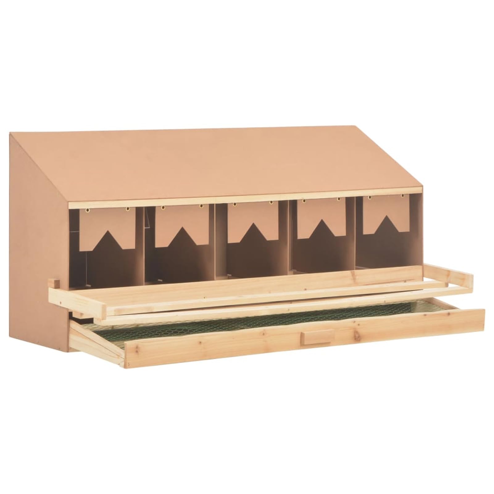Gecheer 5er Legenest Hühnernest 117 x 33 x 54 cm (B x T x H) Mit 5 Fächern für Kleine Vögel wie Meise, Spatz oder Rotkehlchen,Nistkasten Mit fünf Fächern Für kleine Hühner Abnehmbare Bodenschicht