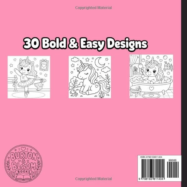 Unicorn Days & Magical Ways: 30 Bold & Easy Designs for Kids Ages 2–8 Featuring Cute Unicorns, Rainbows, Magical Adventures & Fun Everyday Activities image 3
