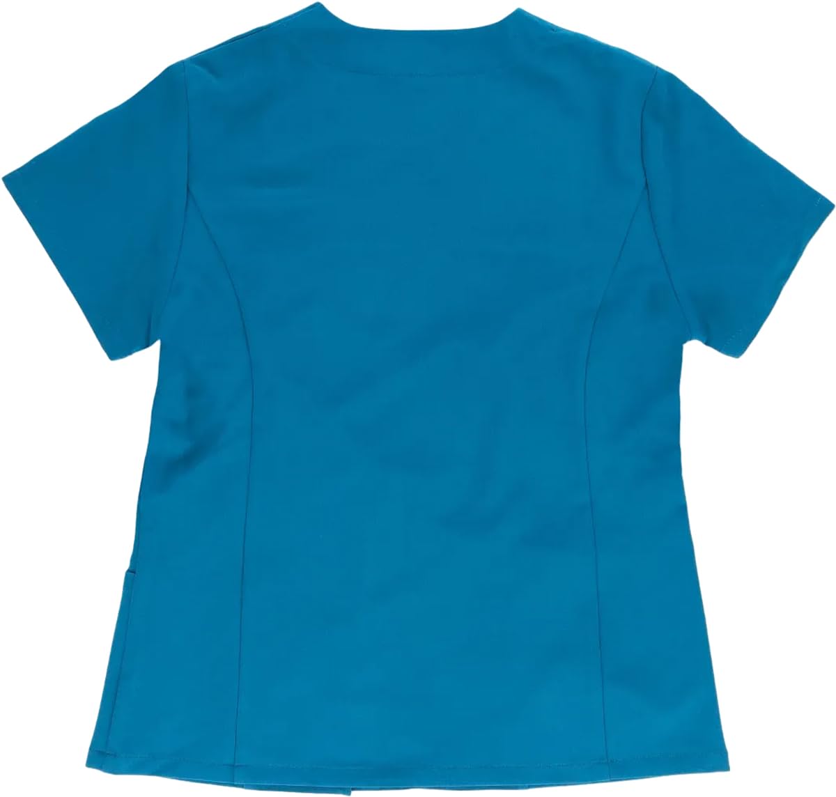 WORKTEAM Casaca Sanitaria Mujer, Tejido Elástico Scrubs, Entallada, Cruzada, Manga Corta, Corchetes Metálicos y Bolsillos.