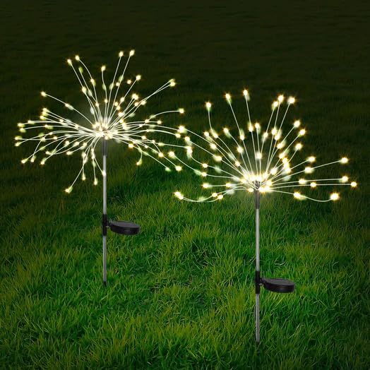 CURATED CART Solar Garden Lights 120 LED Starburst Lights, 40 Copper Wires String, Waterproof Garden Ornaments, DIY Landscape Light for Pathway, Backyard, Christmas Decoration Parties (Set of 2) (B0CSYJP6TT) Amazon Price History, Amazon Price Tracker