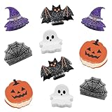 Mini Halloween Hair Claw Clips for Girls Pumpkin Ghost Bat Spider Web Designs, Cute Hair Clips Cute Halloween Hair Accessories