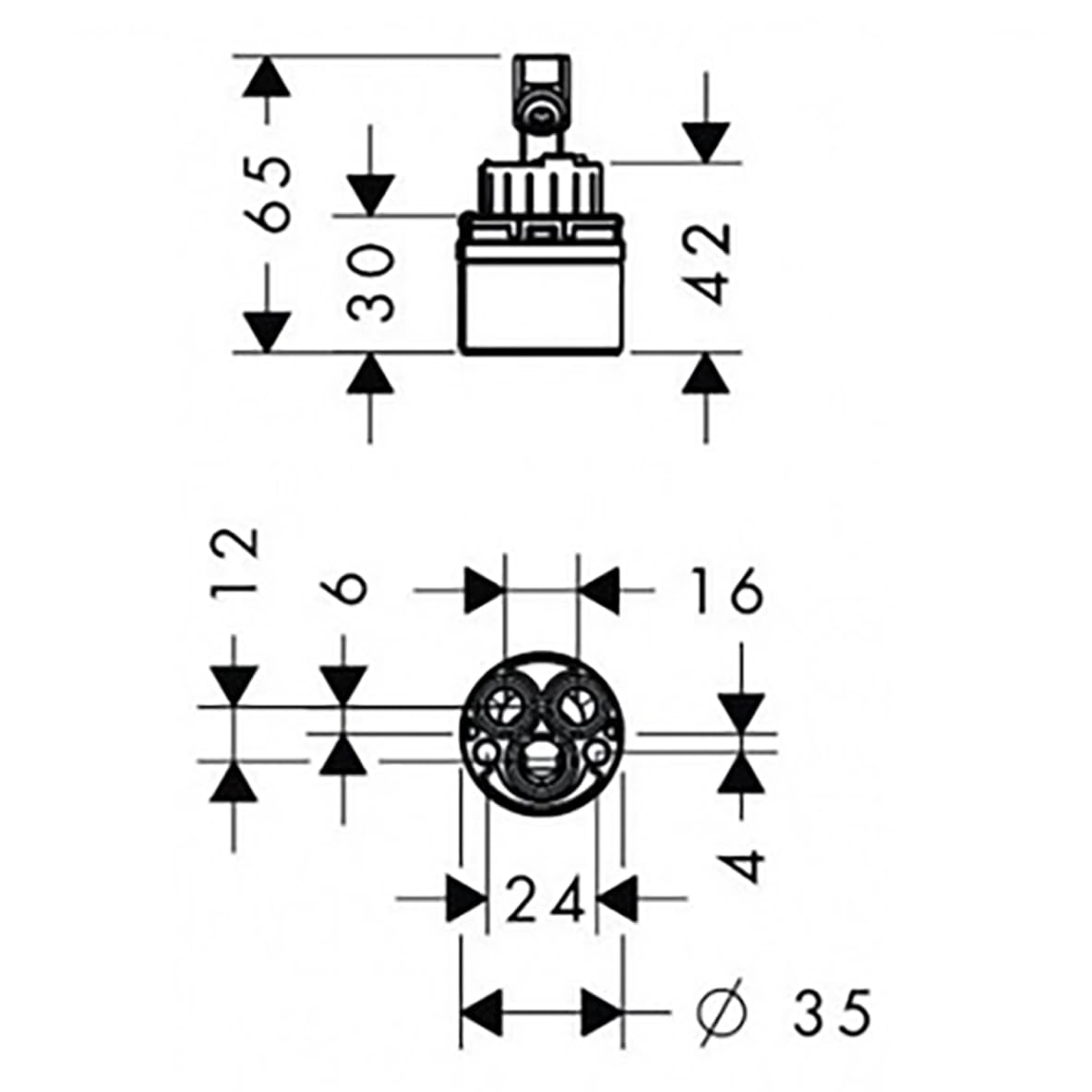 Repuesto compatible con Hansgrohe 92730000 cartucho de grifo para cartucho de cerámica de un solo agujero M3/M2 de 2 pulgadas de repuesto para grifo de baño