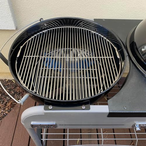 54,6cm 7436 Grillrost Rund Klappbarem für Weber 57cm Holzkohlegrills, Grillrostersatzteil für Weber One-Touch, Performer,Bar-B-Kettle and Master-Touch,Smokey Mountain Cooker Smoker,Ersatzteile Zubehör