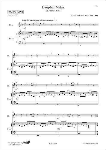 PARTITION CLASSIQUE - Dauphin Malin - C. ROYER-CARDONA - Flûte et Piano      Sheet music