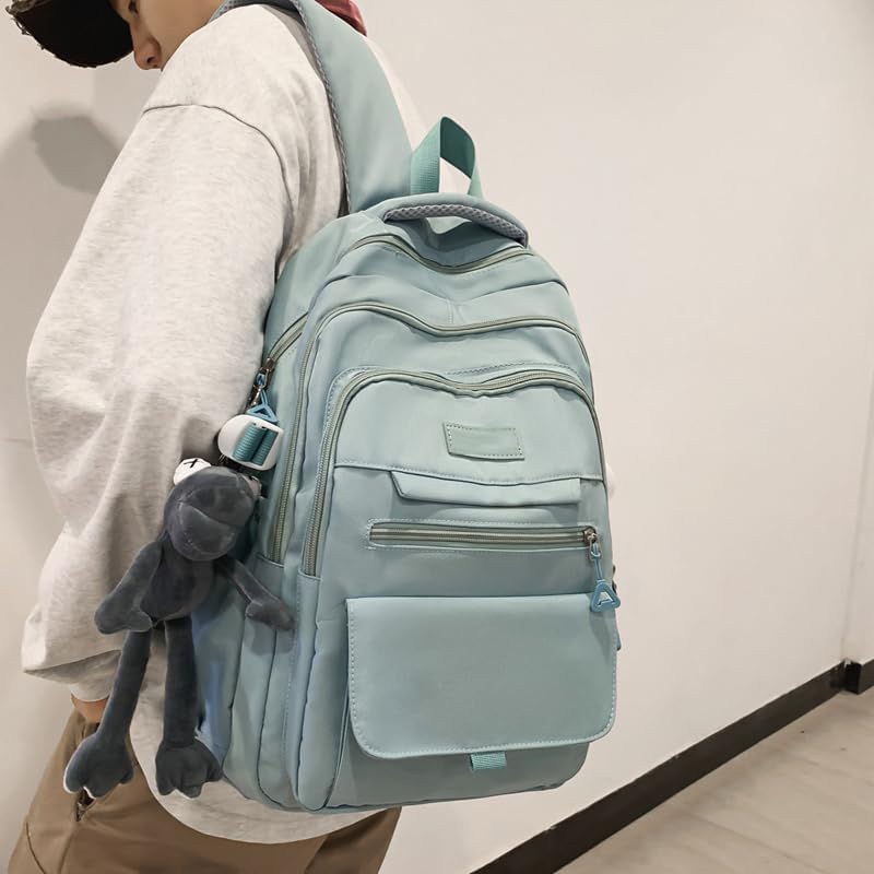 Cute Aesthetic Girls Backpack for School Large Capacity Bookbags College for Students Kids Teen Girls Laptop Bookbag Casual Travel Daypacks(Blue) - Image 4