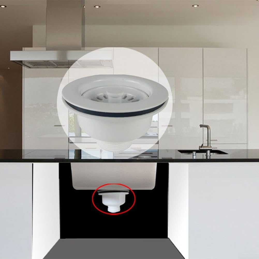 Filtro Per Lavello In Acciaio Inox – Cestello Rimovibile Con Diametro 114 Mm – Adatto Per Scarichi Da 83-90 Mm – Kit Per Cucina