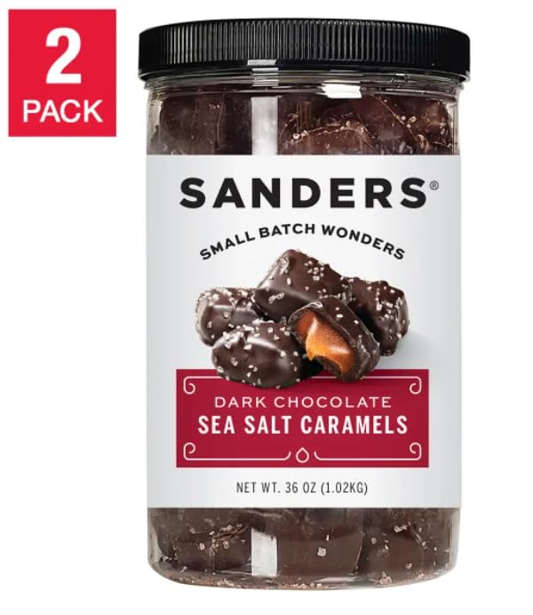 Sanders Dark Chocolate Sea Salt Caramels - 36 Oz (Pack of 2)