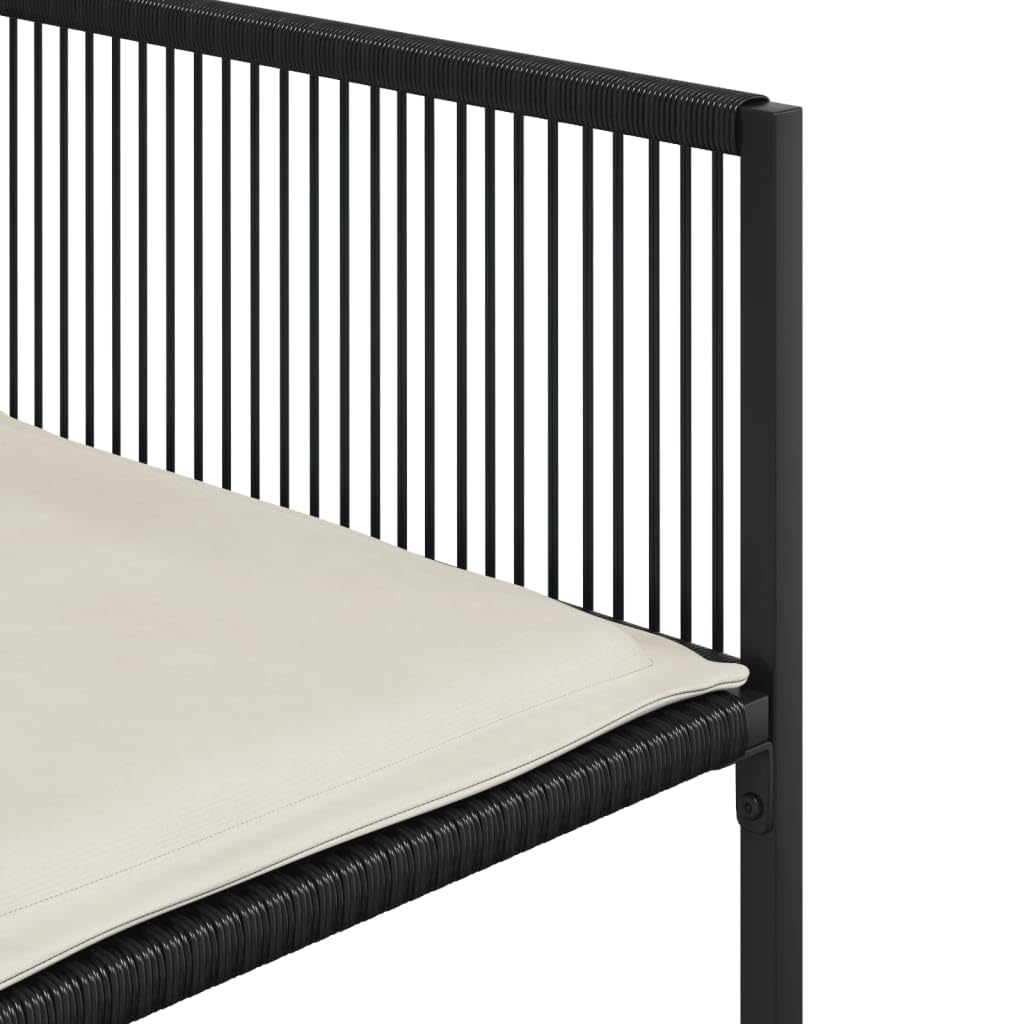 vidaXL Set da Pranzo da Giardino 17 pz con Cuscini Nero in Polyrattan, Set da Pranzo, Set per Esterni, Set mobili da Esterno, Set da Giardino