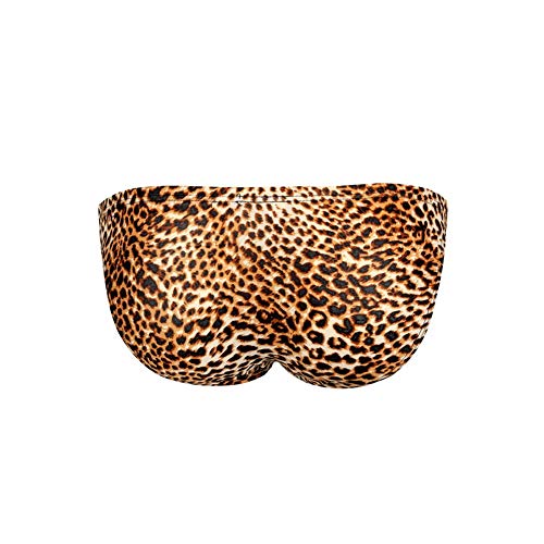 Swbreety Men's Leopard Print Bikini Briefs Underwear Bulge Pouch Underpants4
